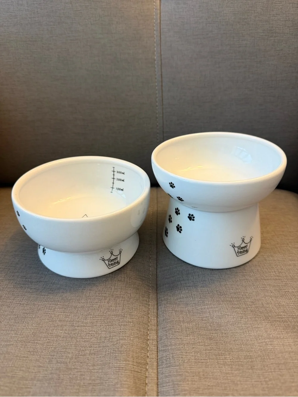 Elevated Ceramic Cat Food Bowl & Water Bowl Set